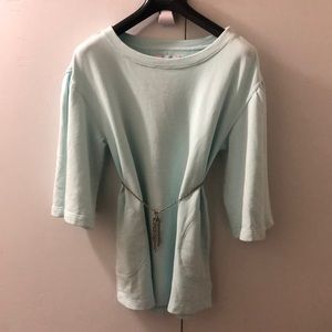 NWOT FP Beach Chloe Tee Tunic Dress in Light Blue/Mint
